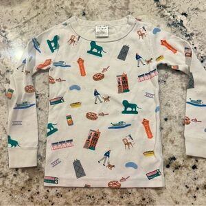 *GENTLY WORN* Unisex Smaller Things "Goodnight, Chicago" Size 4 Pajama Set